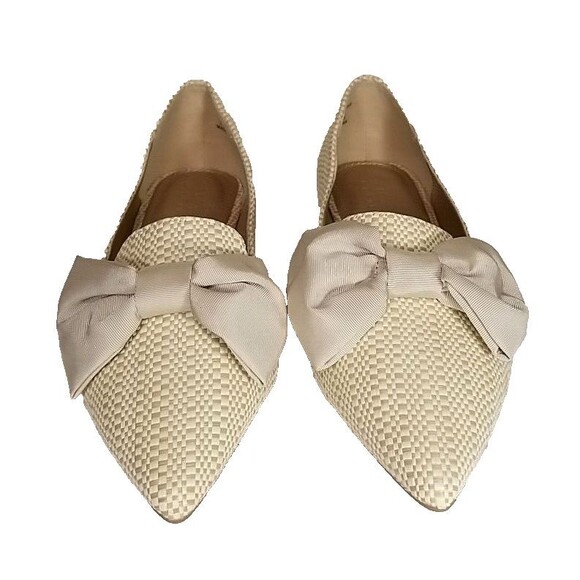 ASOS Design Shoes Womens Bow  Pointed Ballet Flats Woven Size US 6 - Picture 1 of 10